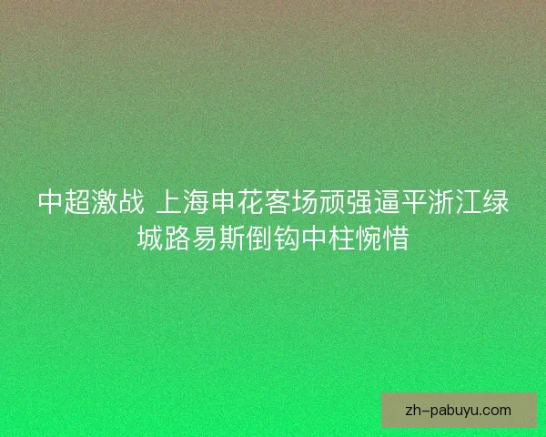 中超激战 上海申花客场顽强逼平浙江绿城路易斯倒钩中柱惋惜 中超激战 上海申花客场顽强逼平浙江绿城路易斯倒钩中柱惋惜
